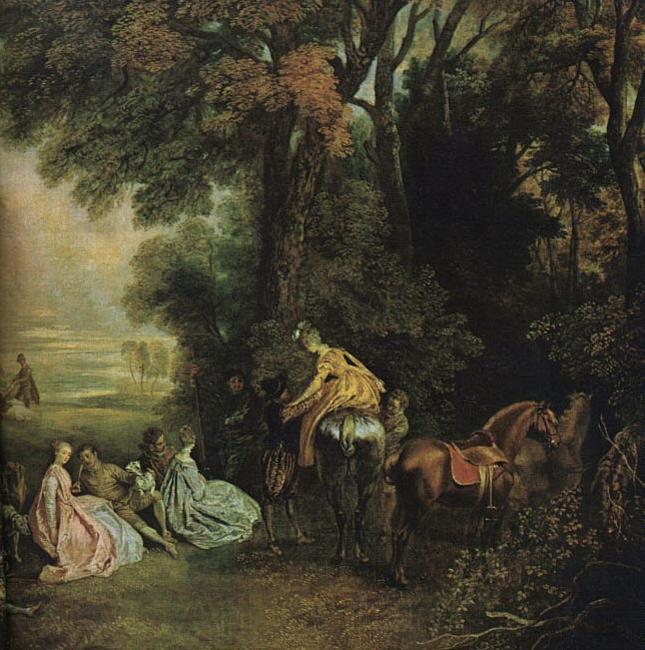 WATTEAU, Antoine A Halt During the Chase21